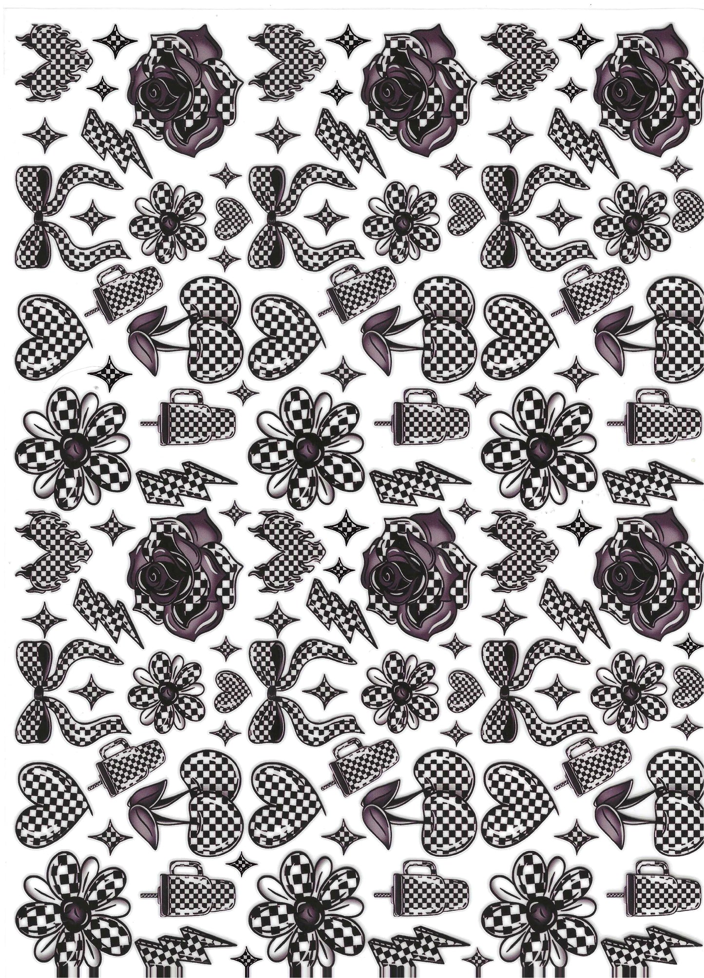 Black & White Checkered 3 Element