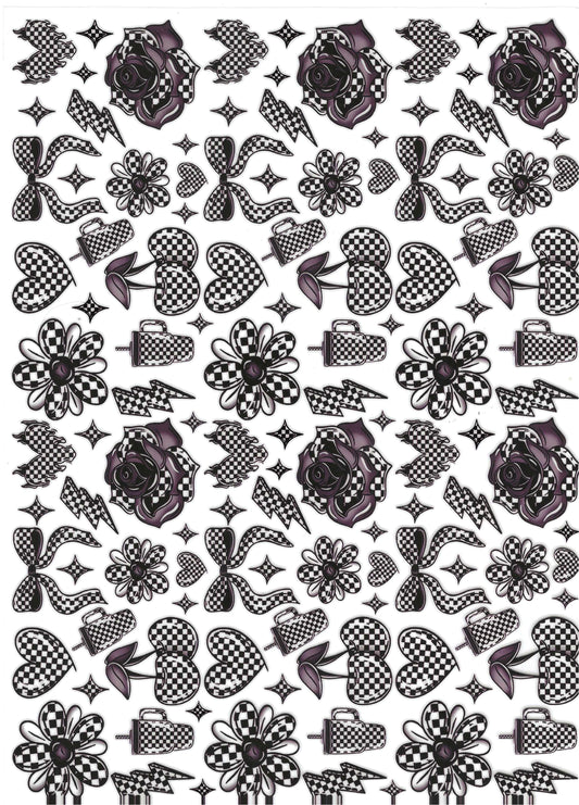 Black & White Checkered 3 Element