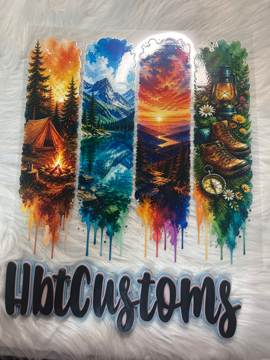 Hiking Brush Strokes Element