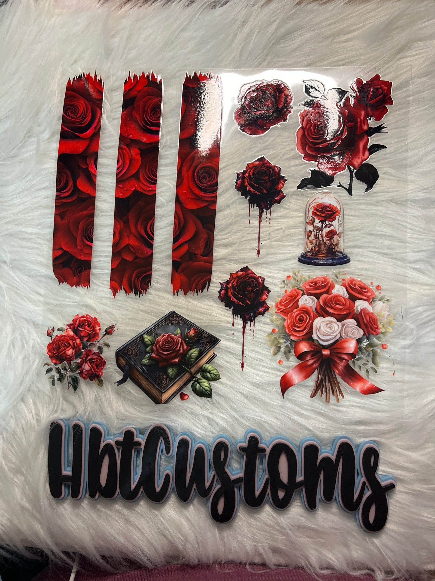 Red rose brush strokes Element