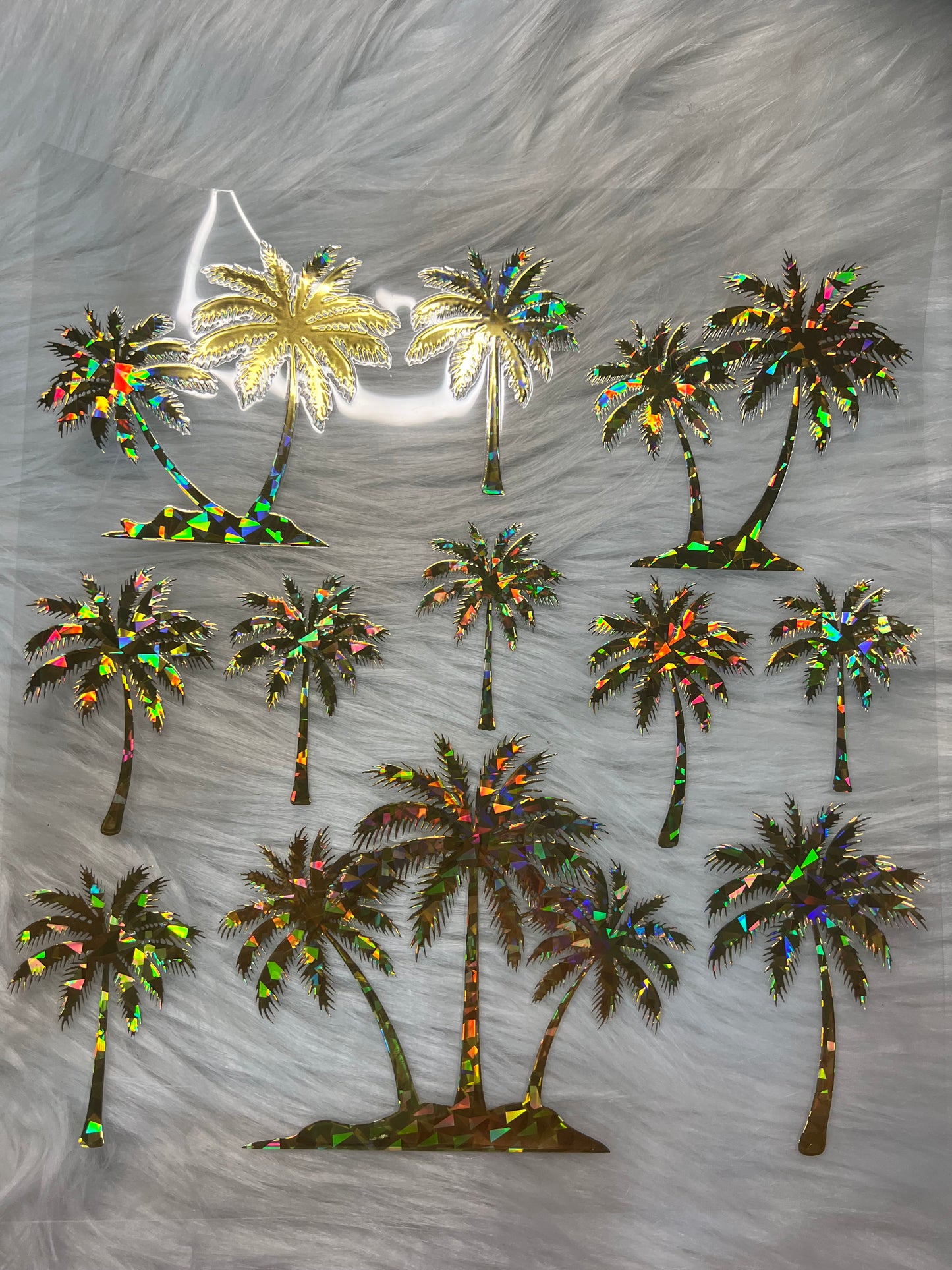 Gold Metallic Palm Trees Element