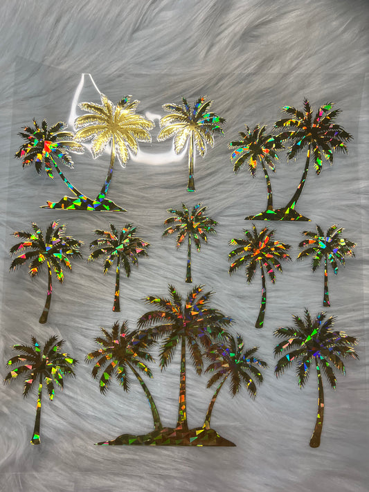 Gold Metallic Palm Trees Element