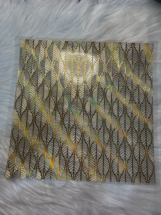 Gold Holo Leaves Element 10 x 10