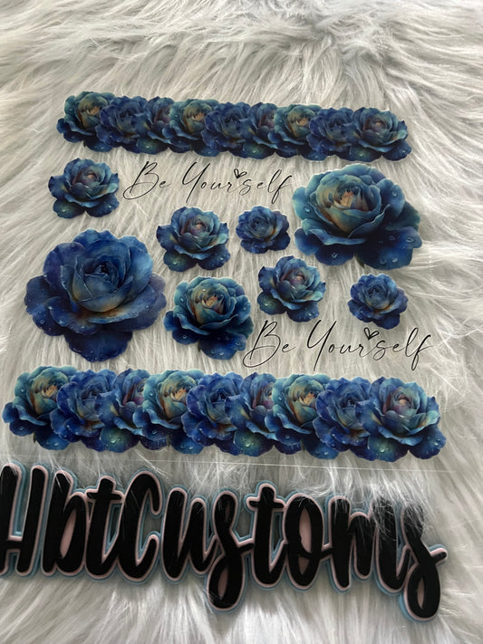 Be Yourself Blue Flowers Element 10 x10