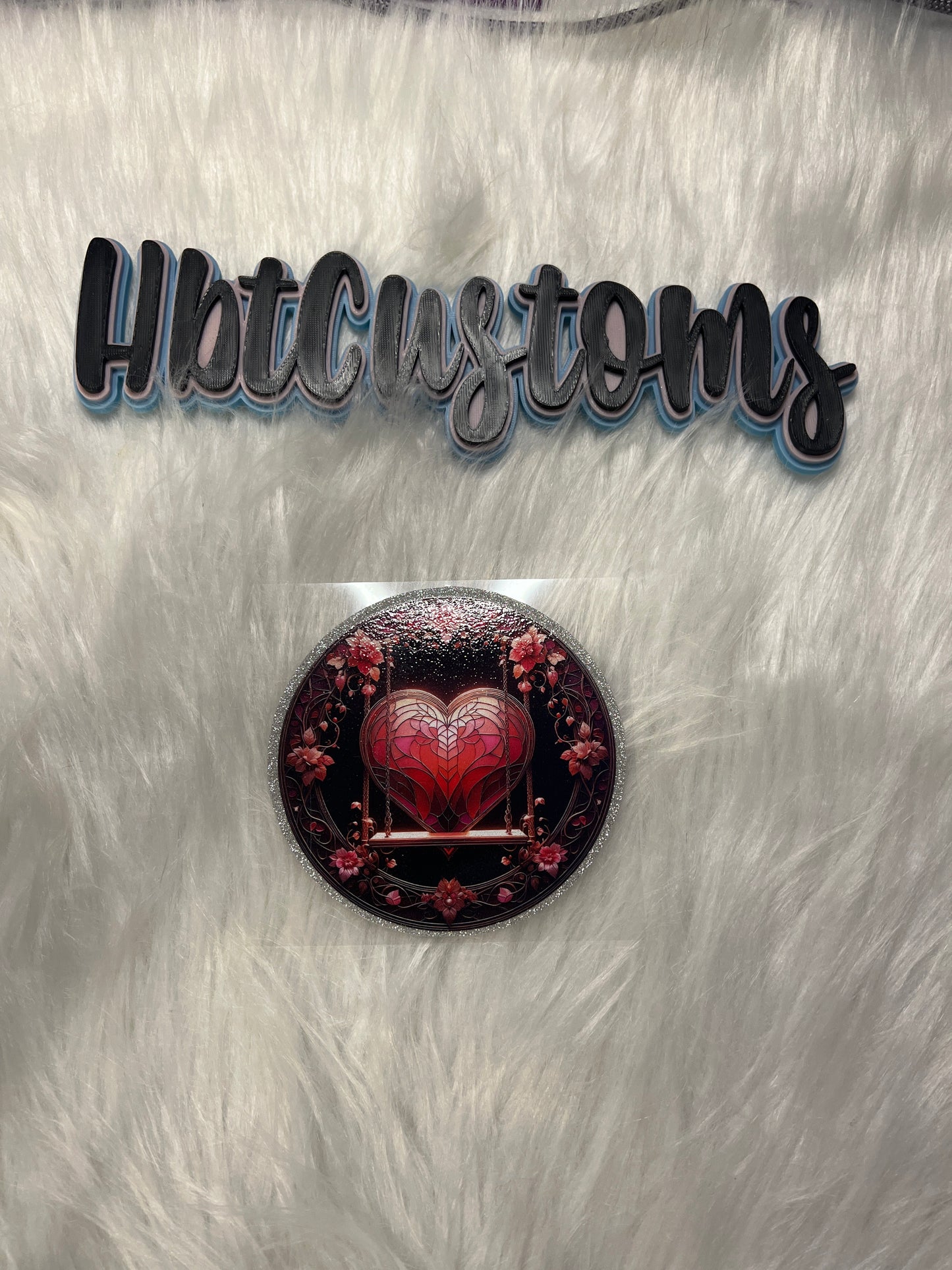 Stained Glass Heart Glitter Decal