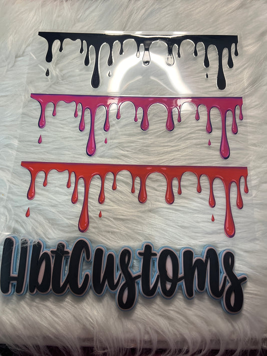 Black/Pink/Red Drips Element