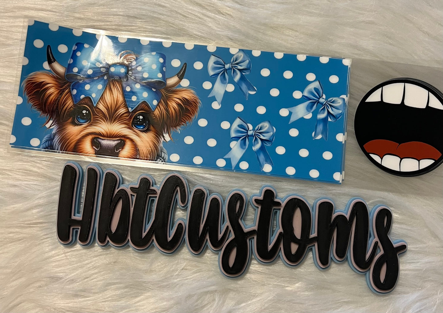 Blue Cow 11oz coffee cup wrap w/bottom
