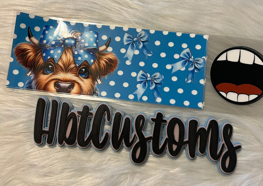 Blue Cow 11oz coffee cup wrap w/bottom