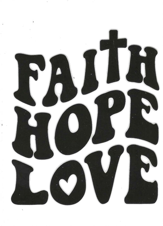 Faith Love Hope Black Decal