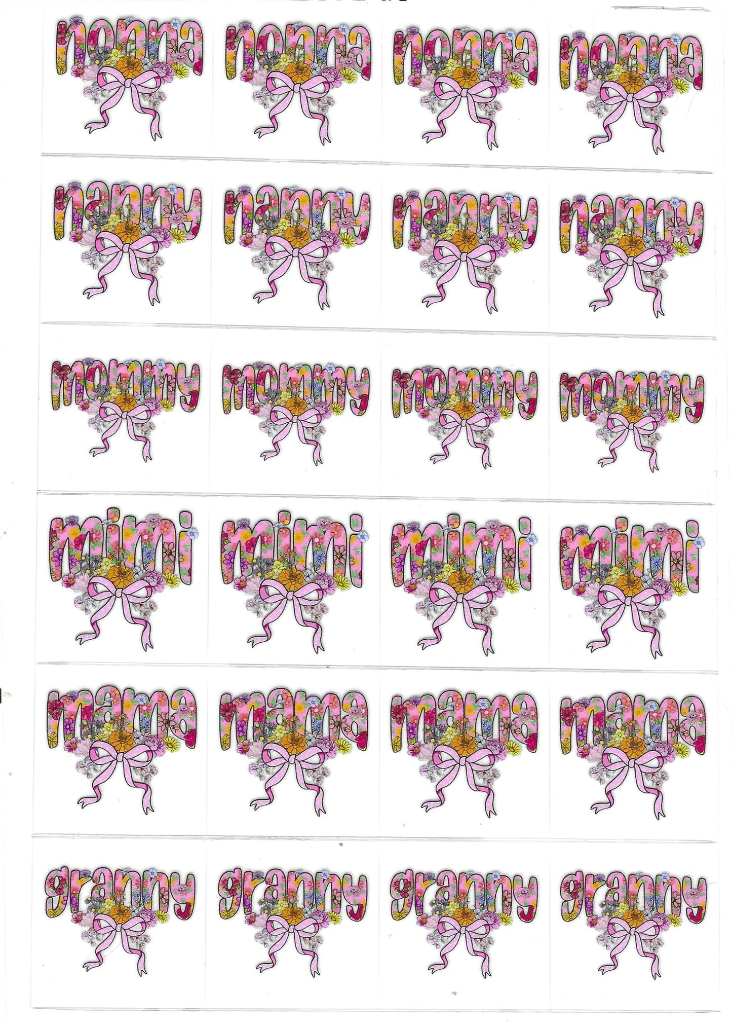 Pink Family Members 4 Kiss Cut