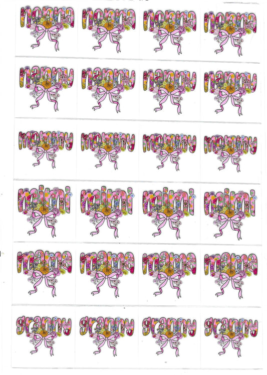 Pink Family Members 4 Kiss Cut