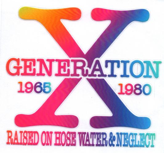 Gen X 1965-1980 multi-colored Decal 1