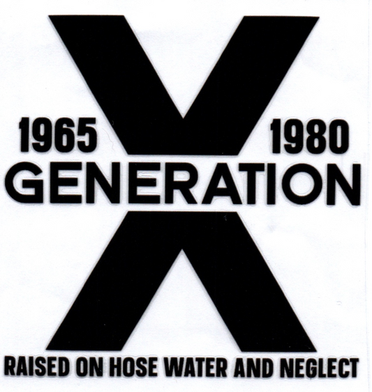 Gen X 1965-1980 black Decal 3