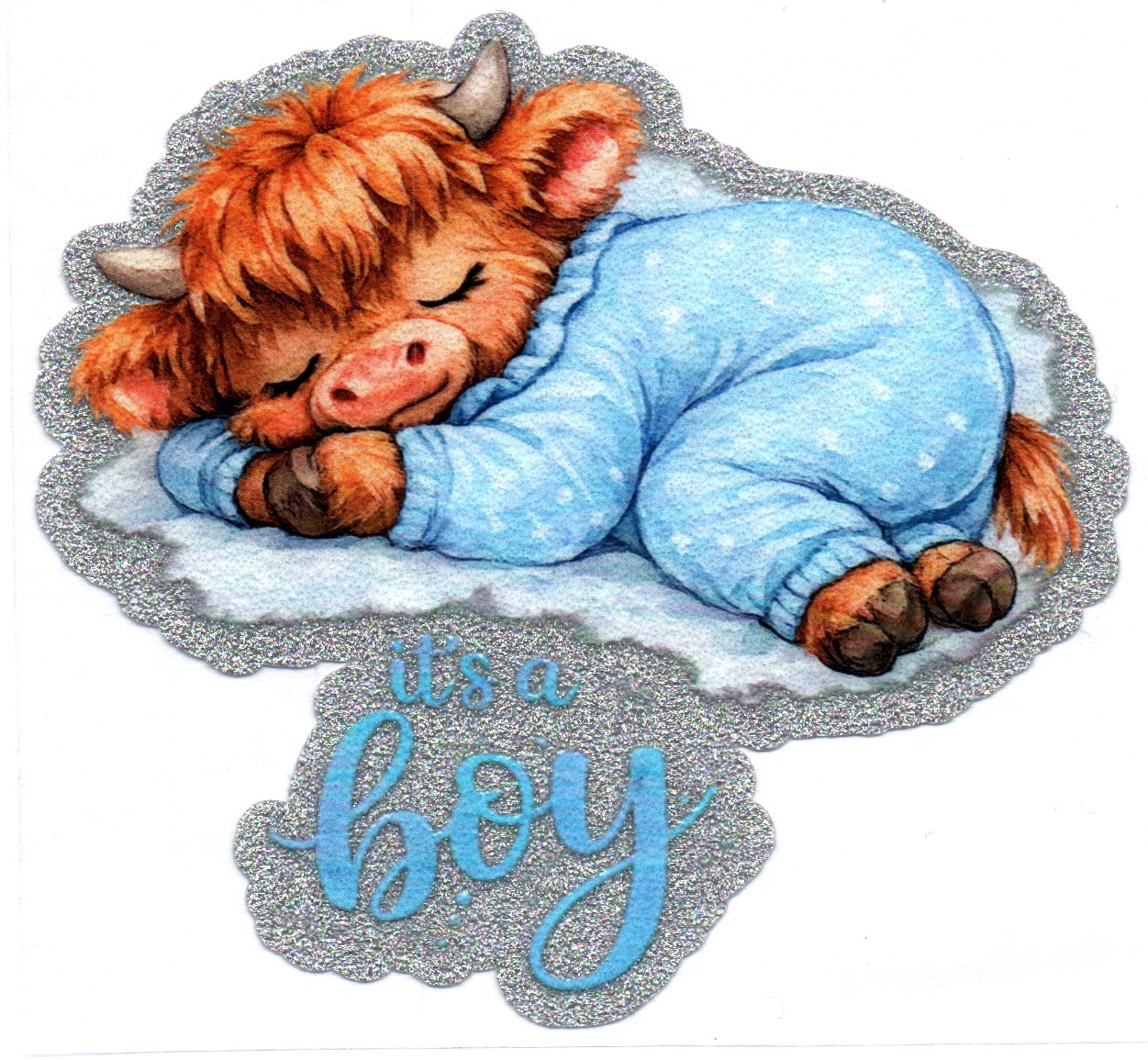 It's a Boy Glitter Back Decal 1