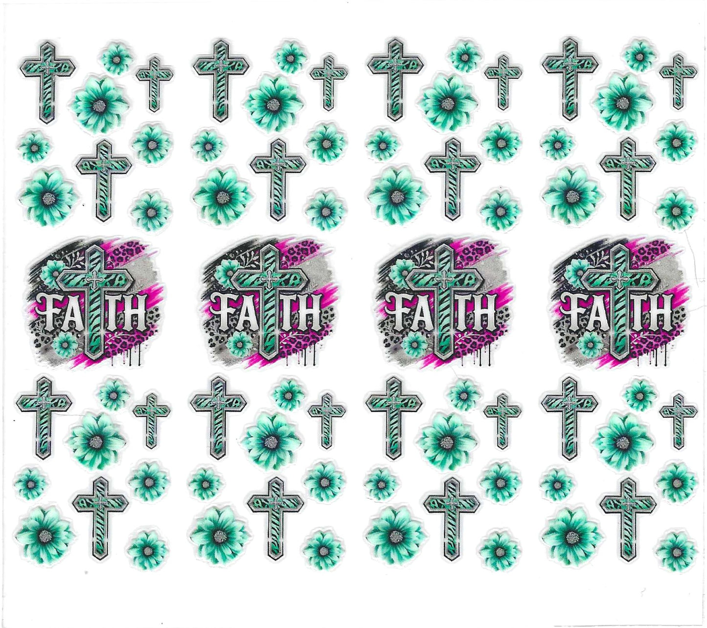 Teal & Pink Faith Pen Wraps