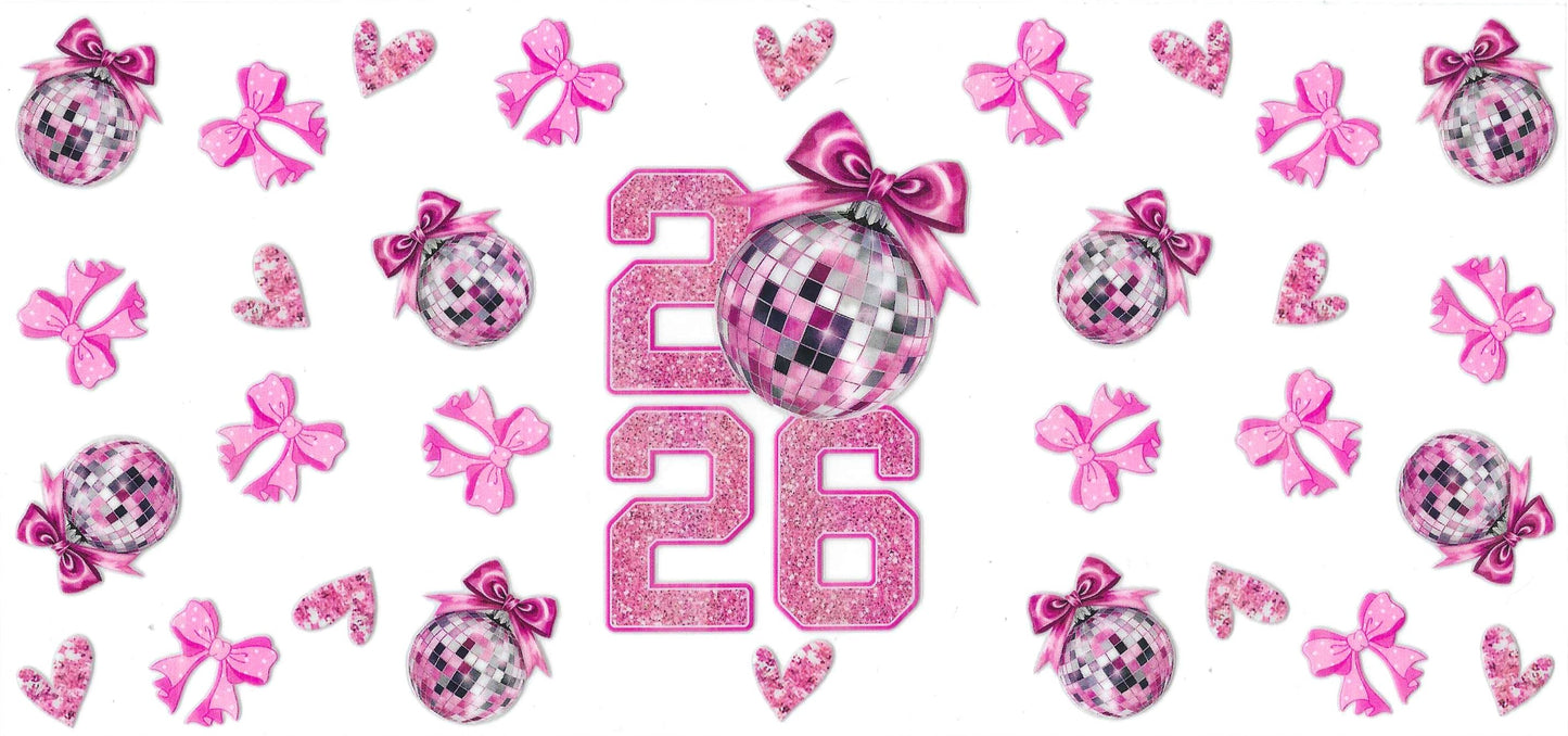 Senior 2026 Pink Glitter w/ Disco Ball
