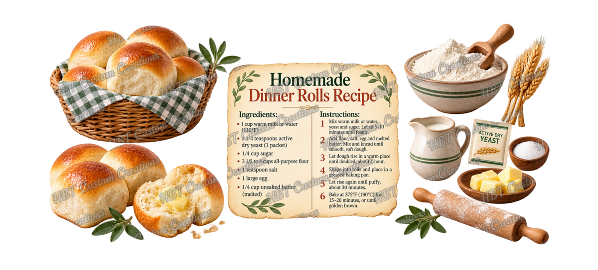 RECIPE 16OZ Homemade Dinner Rolls POD