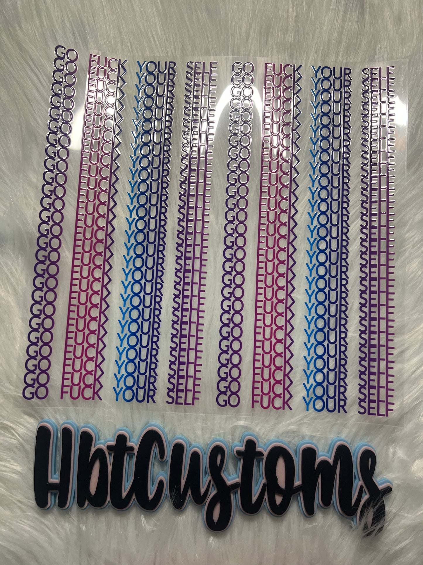 Go fuck yourself purple/pink/blue (straight line) Element