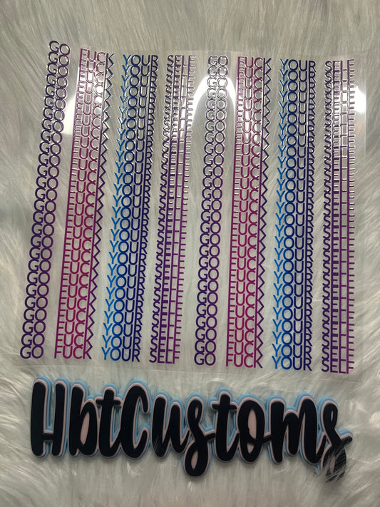 Go fuck yourself purple/pink/blue (straight line) Element