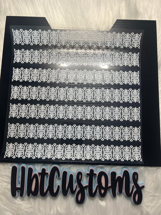 White Lace Bands stained-glass Element
