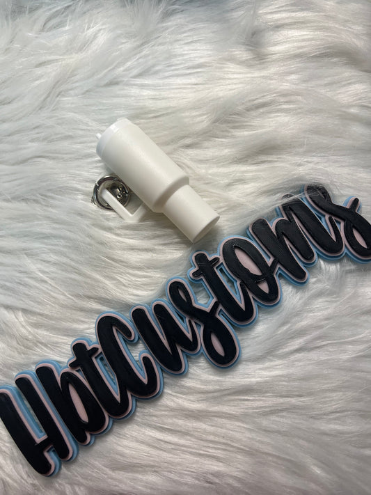 Cream Stanley Cup Key Chain