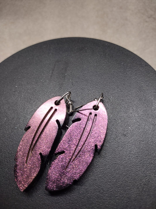 Color shift Feather Earrings