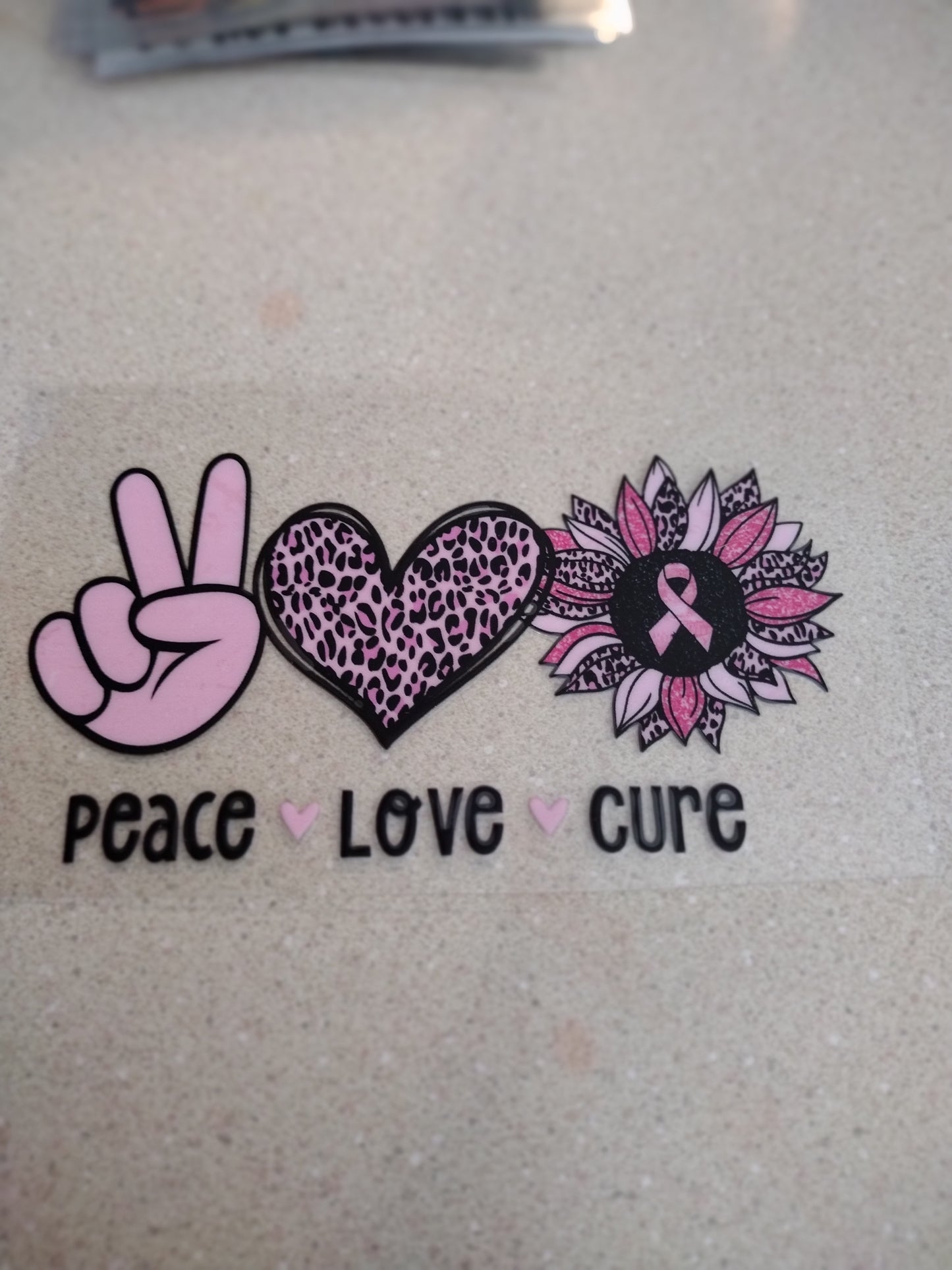 SM PEACE LOVE & CURE UV DTF