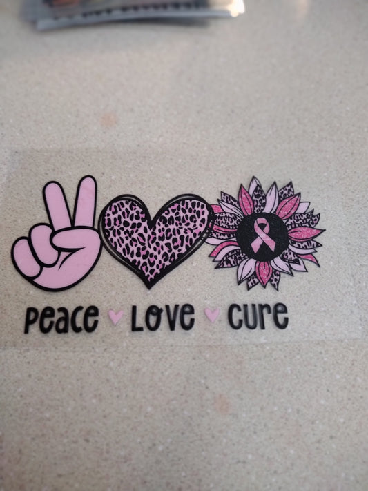 SM PEACE LOVE & CURE UV DTF