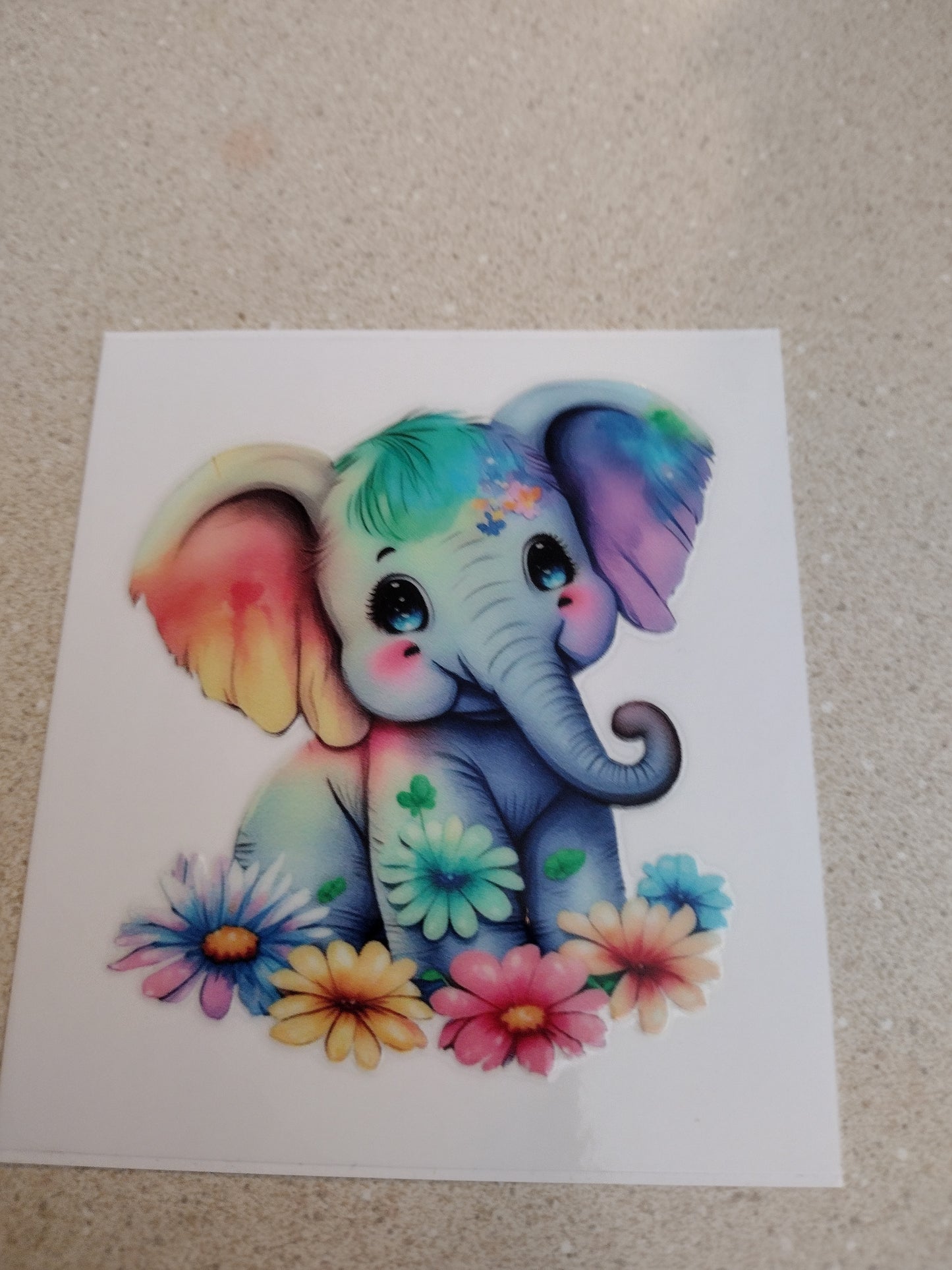 SM RAINBOW ELEPHANT UV DTF