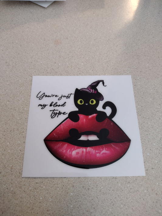 SM CAT W/ LIPS UV DTF