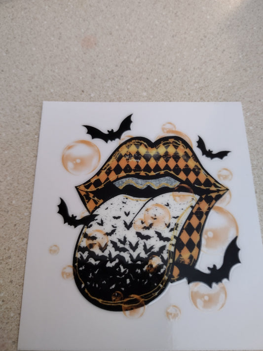 SM PLAID HALLOWEEN LIPS UV DTF