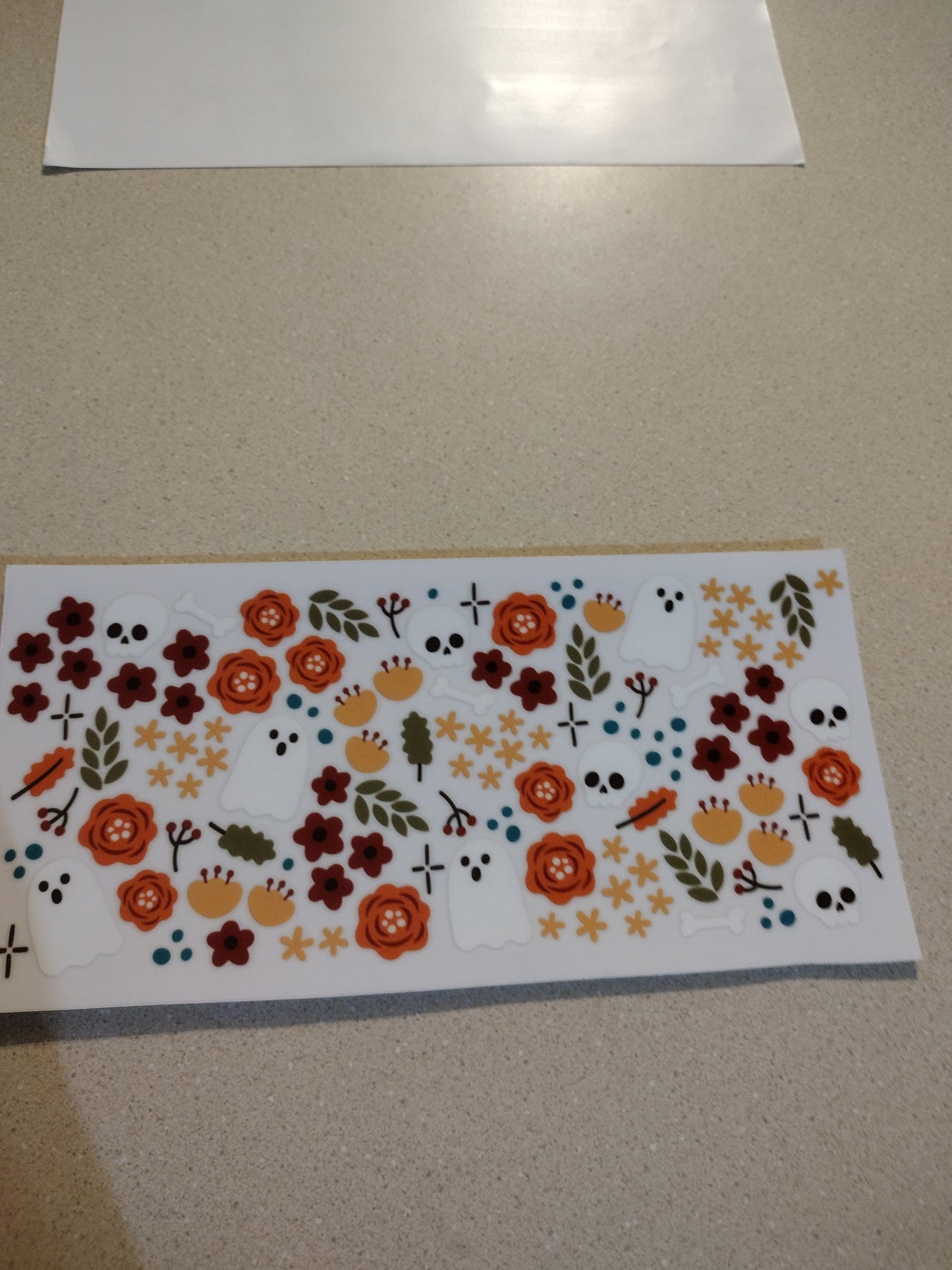 GHOST W/ FLOWERS UV DTF