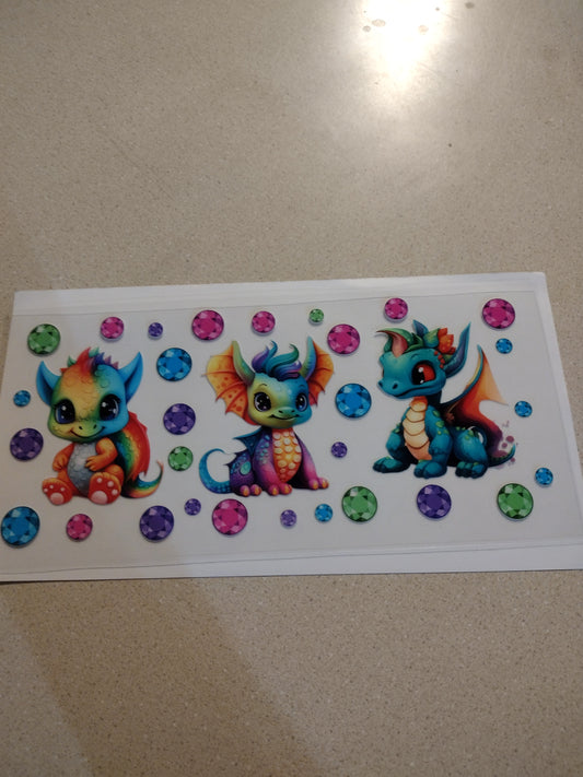 COLORFUL DRAGONS UV DTF