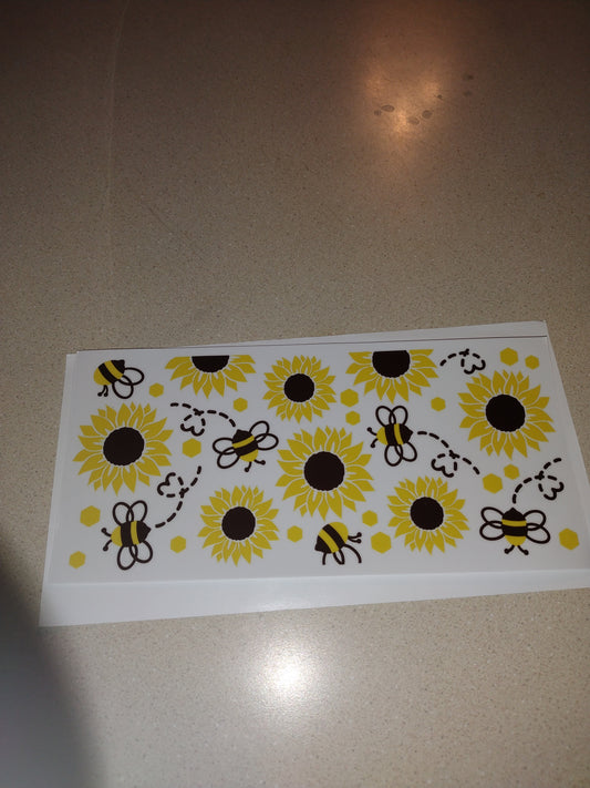BEES W/ SUNFLOWERS UV DTF
