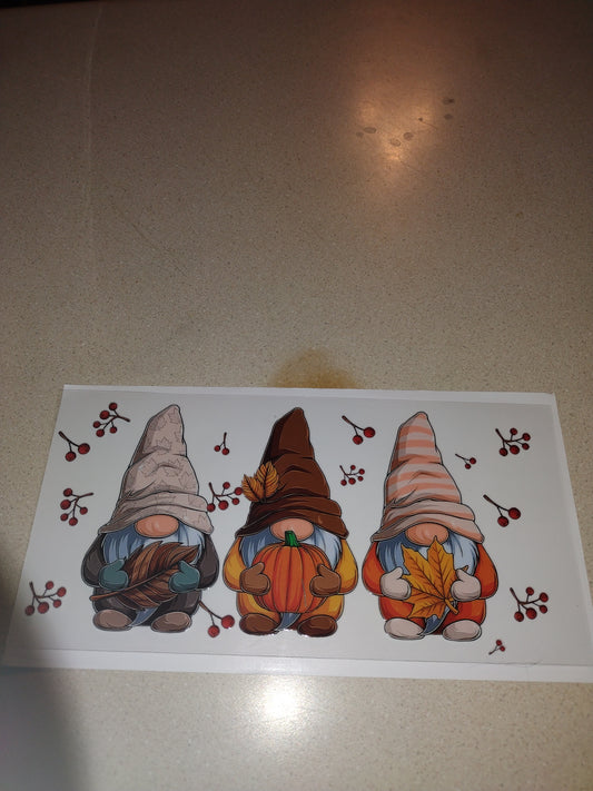 FALL GNOMES. UV DTF