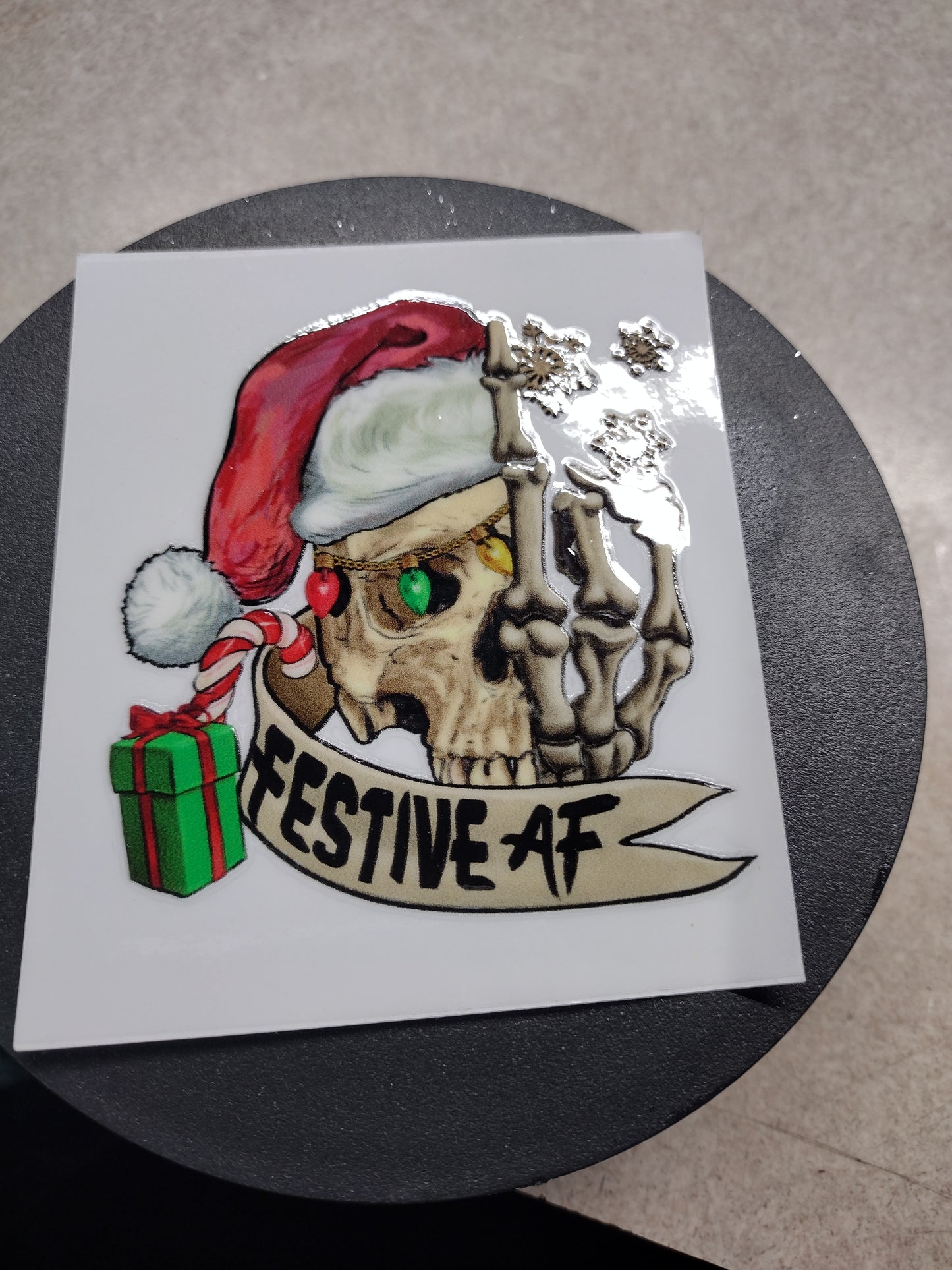 FESTIVE AF SKULL SM UV DTF