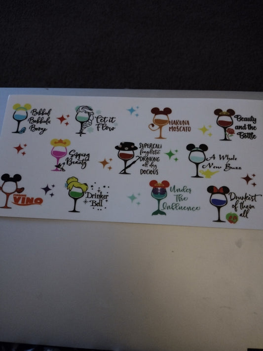 HAPPY WINE GLASSES UV DTF