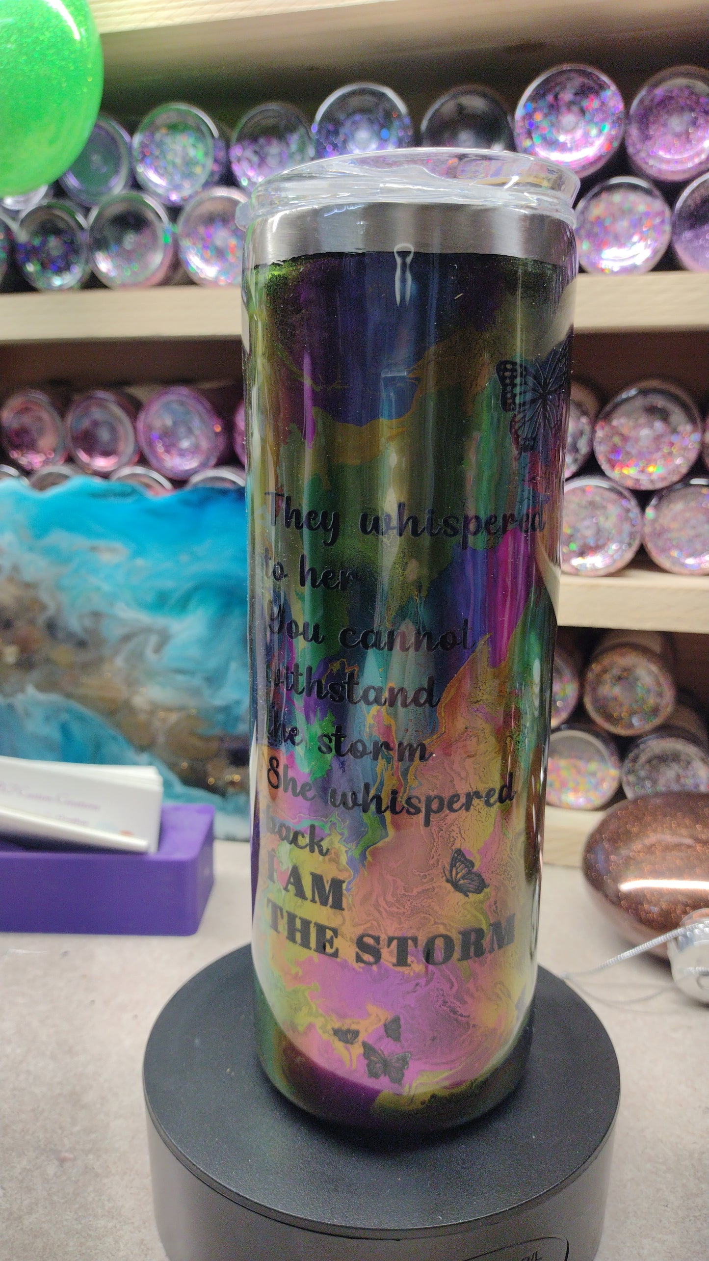 20oz They Whispered Chrome Inks Double Walled Stainless Tumbler