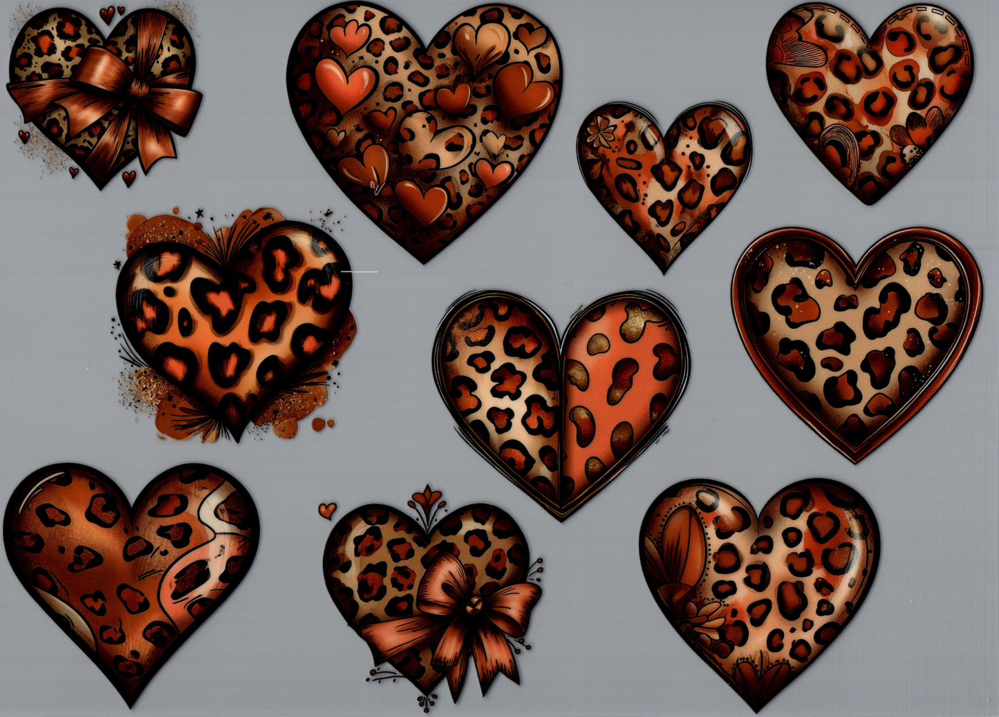 Leopard Print Hearts Element