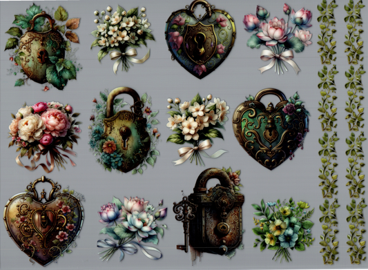 Locks w/Flowers & Feathers Element