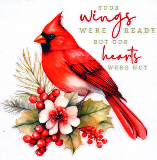Cardinal Your wings were ready Memorial Decal 3