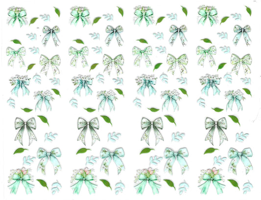 Mint Green Bows Pen Wraps