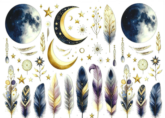 Moons & Feathers Element  11 x 9
