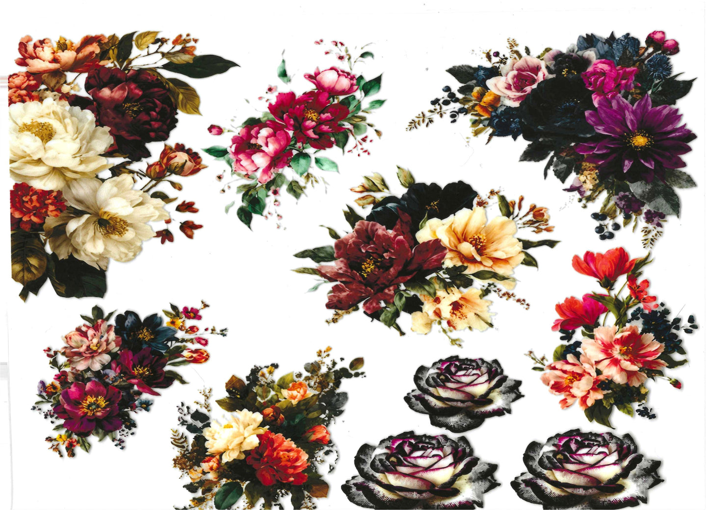 Multi Flowers Element  11 x 9