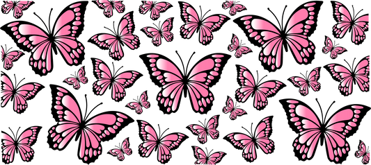 Pink and Black Butterflies  16oz