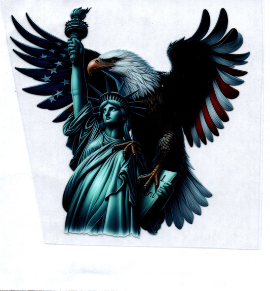 Eagle w/Statue of Liberty Patriotic Decal