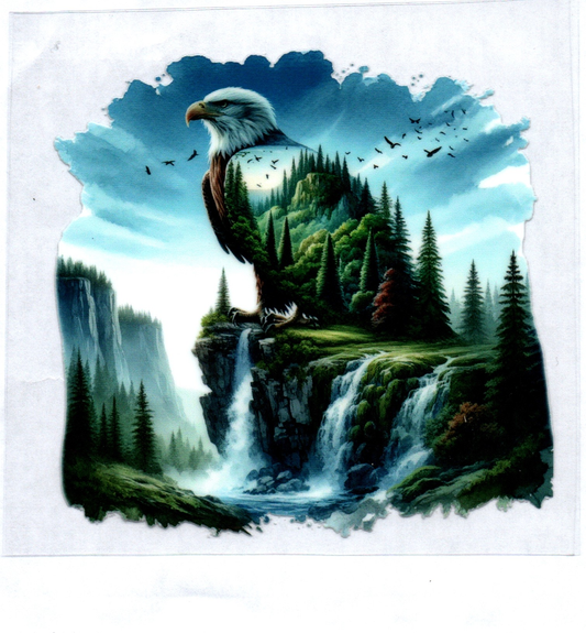 Eagle w/waterfalls Patriotic Decal