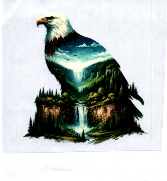 Double Exposed Eagle Patriotic Decal