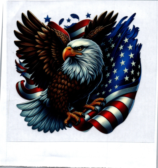 Eagle w/Flag Patriotic Decal