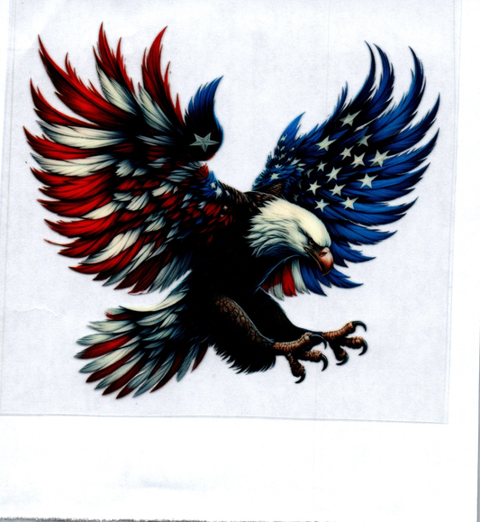 Flying Eagle w/Flag Wings Patriotic Decal